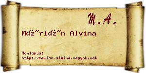 Márián Alvina névjegykártya
